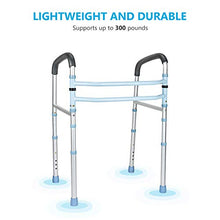 Load image into Gallery viewer, OasisSpace Stand Alone Toilet Safety Rail - Heavy Duty Medical Toilet Safety Frame for Elderly, Handicap and Disabled - Adjustable Bathroom Toilet Handrails Grab Bar, Fit Any Toilet
