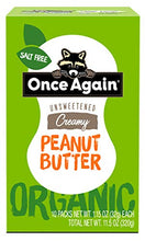 Load image into Gallery viewer, Once Again Organic Creamy Peanut Butter - 1.15oz Squeeze Packs, 10 Count - Salt Free, Unsweetened - USDA Organic, Gluten Free Certified, Vegan, Kosher
