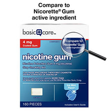 Load image into Gallery viewer, Amazon Basic Care Nicotine Polacrilex Coated Gum 4 mg (nicotine), Ice Mint Flavor, Stop Smoking Aid; quit smoking with nicotine gum, 160 Count
