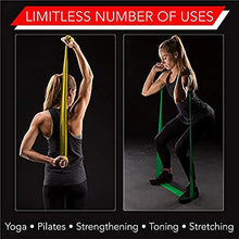 Load image into Gallery viewer, TheraBand Resistance Band Set, Professional Latex Elastic Bands for Upper &amp; Lower Body, Core Exercise, Physical Therapy, Lower Pilates, At-Home Workouts, &amp; Rehab, 5 Foot, Yellow, Red &amp; Green, Beginner

