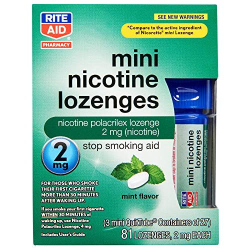 Rite Aid Mint Nicotine Lozenges, 2mg - 81 Lozenges | Quit Smoking Products