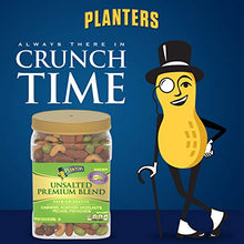 Load image into Gallery viewer, PLANTERS Unsalted Premium Nuts, 34.5 oz. Resealable Container - Contains Roasted California Pistachios, Cashews, Almonds, Hazelnuts &amp; Pecans - No Artificial Flavors or Colors - Kosher
