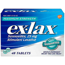 Load image into Gallery viewer, Ex-Lax Maximum Strength Sennosides, 25 mg, Stimulant Laxative Tablets for Gentle overnight relief, 48 count
