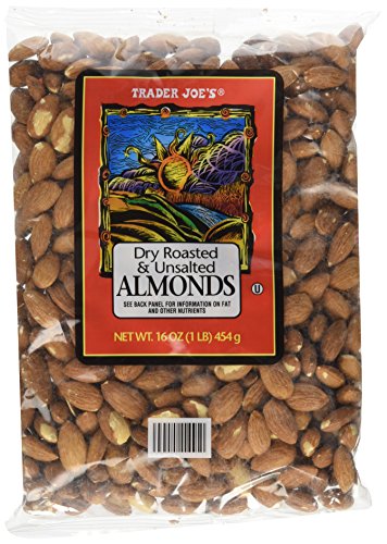 Trader Joe's Dry Roasted & Unsalted Almonds, 16 Ounce